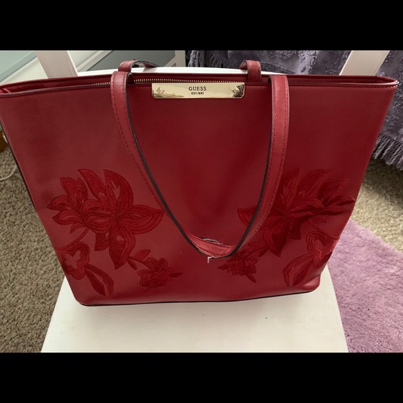Guess Handbags - Guess Red with embroidery large purse